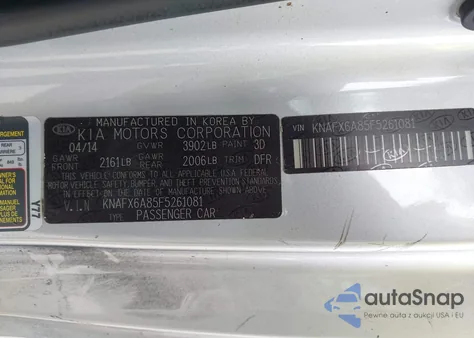 2015 Kia Forte Koup Ex z USA, uszkodzony, nr VIN KNAFX6A85F5261081